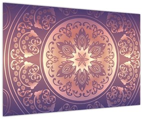 Tablou - Mandala pe gradient violet (90x60 cm)