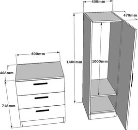 Comodă cu oglindă Coco White and Atlantic Pine