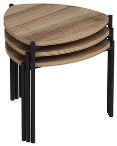 Lenny Masă de cafea din nuc, 3 buc