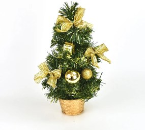 Brăduț decorat de Crăciun Lisa auriu, 30 cm