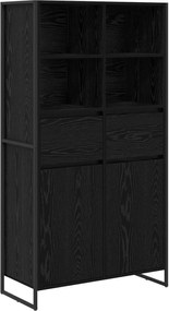 vidaXL Bufet 2 pcs Stejar Negru 81 x 36 x 150.5 cm Lemn compozit