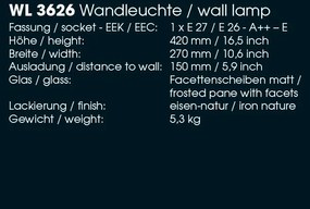 Aplica 1/2 iluminat exterior din fier forjat, WL 3626