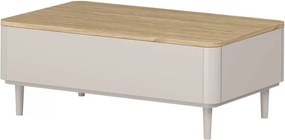 Măsuță de cafea Elivo 100 cm cu sertare pe picioare - cașmir / stejar uleiat