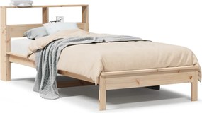 vidaXL Pat cu bibliotecă fără saltea, 75x190 cm, lemn masiv de pin