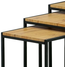 Set de măsuțe de conferință, stejar sălbatic, 3 buc.