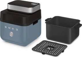 Friteuza cu aer cald Smeg Collezione AFC01SBMAU, 1450 W, 7,3 l, 40-200°C, 7 programe, Mod dublu, Comandă tactila, Timer, LED, Albastru