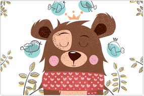 Tablou - Ursulețul cu păsărele (90x60 cm)