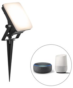 Proiector inteligent negru 12,8 cm cu LED IP65 cu țăruș - Ruud