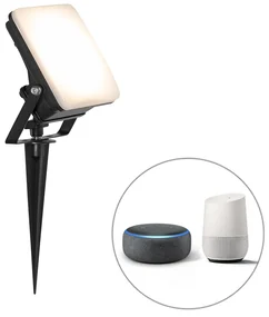 Proiector inteligent negru 12,8 cm cu LED IP65 cu țăruș - Ruud