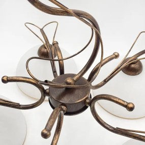 Lustră pe lanț COBRA, 5x E27/60W/230V, bronz/patină