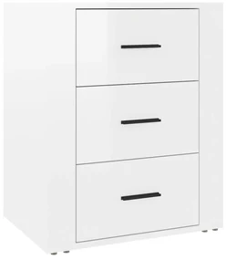816714 vidaXL Noptieră, alb extralucios, 50x36x60 cm, lemn compozit