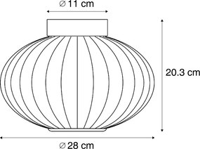 Plafonieră de design neagră 28cm cu sticlă mov incl. LED cu 3 trepte de intensitate luminoasă - Margherite