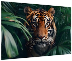 Tablou - Portretul unui tigru în junglă (90x60 cm)