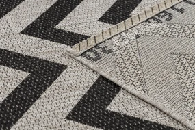 Covor sisal Floorlux 20340 argint si negru Zig Zag
