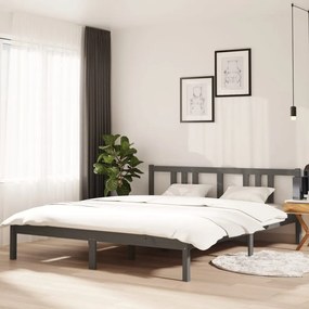vidaXL Cadru de pat, gri, 160x200 cm, lemn masiv de pin