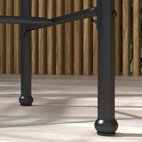 Outsunny Set 3 piese 1 masă rotundă înaltă design boem + 2 tabureți rotunzi cu suport pentru picioare din metal pentru 2 persoane natural | Aosom Romania