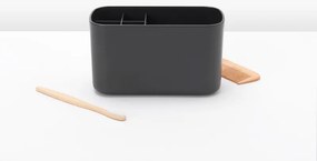Organizator periute de dinti Cutie Brabantia ReNew 1003493, Rezistent la coroziune, Separator intern, Baza antiderapanta, Gri inchis
