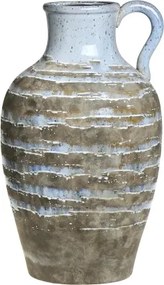 Vază decorativă cu mâner, stil rustic artizanal, culoare naturală teracotă, din ceramică, „Aurelia”