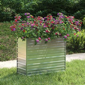 vidaXL Strat înălțat de grădină argintiu 100x40x77 cm oțel galvanizat