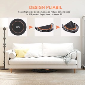 HOMCOM Trampolin Fitness Mini Pliabil de 45", cu Mâner Reglabil cu Spumă, Portocaliu | Aosom Romania