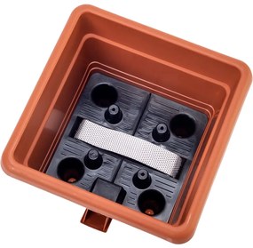 Ghiveci autoudare BERGAMOT Plastia 25 x 25, 25 x 25 cm, 25 x 25 cm
