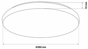 Plafonieră LED dimabilă PIRIUS LED/48W/230V 3000-6000K IP44 + telecomandă