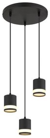Lustra suspendata cu 3 Spoturi metal negru LUCERO