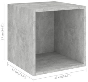 Set dulap TV, 4 piese, gri beton, PAL 1, Gri beton