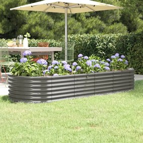 vidaXL Strat înălțat grădină gri 224x80x36cm oțel galvanizat
