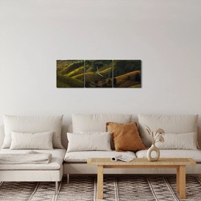 Tablou - Priveliște spre dealurile din Thailanda (cu ceas) (90x30 cm)