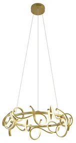 Lampă suspendată de design aurie rotundă cu dimmer în 3 trepte - Krisscross