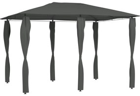 vidaXL Pavilion cu huse pentru stâlpi, antracit, 3x4x2,6 m, 160 g/m²