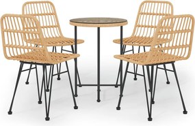vidaXL Set mobilier de grădină, 5 piese, poliratan