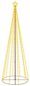 343490 vidaXL Brad de Crăciun conic, 310 LED-uri, alb cald, 100x300 cm