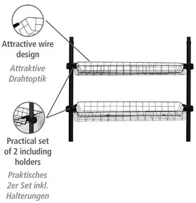 Organizatoare pentru șifonier 2 buc. din metal Herkules – Wenko