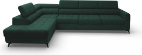 Colțar extensibil Nardo Maxi pe stânga - catifea verde Bluvel 78