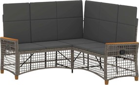 vidaXL Set de canapele reclinabile pentru grădină Gri și gri închis