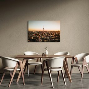 Tablou apusului de soare deasupra orașului Zizkov (90x60 cm)