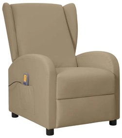 3098256 vidaXL Fotoliu masaj rabatabil cu ridicare, cappuccino piele ecologică