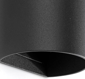 Aplica perete aluminiu negru, 2xGU10, SOLE round