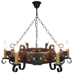Candelabru fabricat manual din lemn pictat Queen 6L