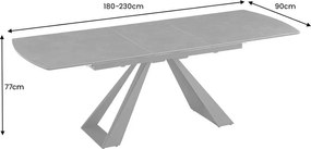 Masa extensibila, Ceramica Grafit, CONCORD 180-230cm A-46499 VC