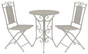 43153 vidaXL Set mobilier bistro, 3 piese, gri, oțel