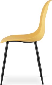 OFERTA Scaun mustariu OSAKA cu picioare negre II. calitate