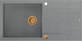 Chiuveta compozit incastrata Quadron Unique Evan 146 XL gri - cupru 100x50 cm