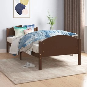 322041 vidaXL Cadru de pat, maro închis, 90x200 cm, lemn masiv de pin