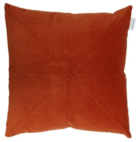 Fata de perna decorativa Clayton, aspect de catifea, cu fermoar, 45x45 cm, teracota