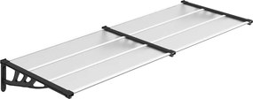vidaXL Copertină de ușă, negru și transparent, 239x90 cm, policarbonat