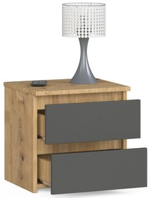 Noptieră Cleania CL2 (Stejar artisan + Gri). 1069937