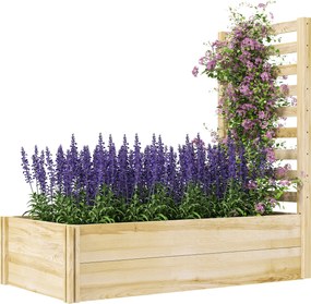 Outsunny Strat pentru Grădină Înălțat cu Fund Deschis, 115x60x110 cm, Lemn Natural | Aosom Romania